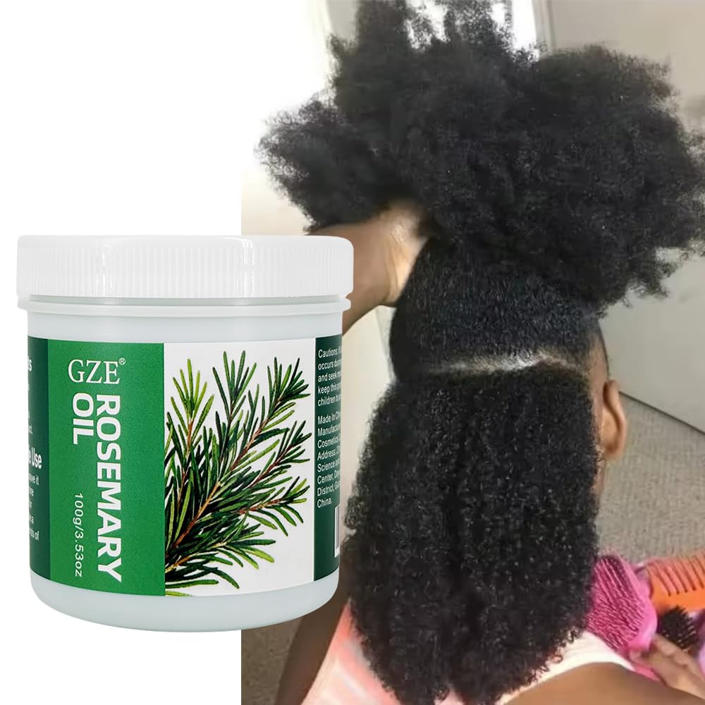 GZE Solid Rosemary Hair Growth Grease - Scalp Treatment for Hair Thickness, 100% Natural Rosemary Extract, 100g/3.53oz (100g)