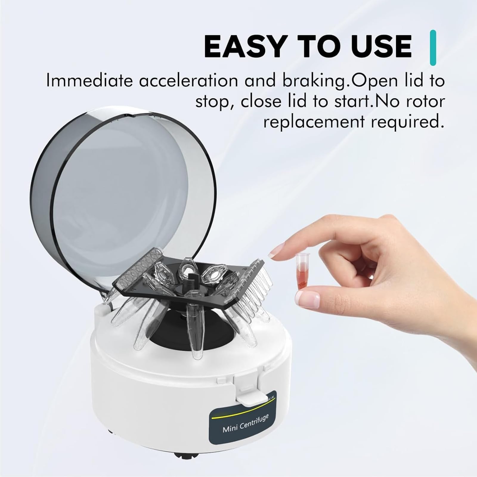 COYEUX Mini centrífuga de Laboratorio de 15 W, microcentrífuga de 4000 RPM y 980 x g, con Rotor 2 en 1, para Laboratorio