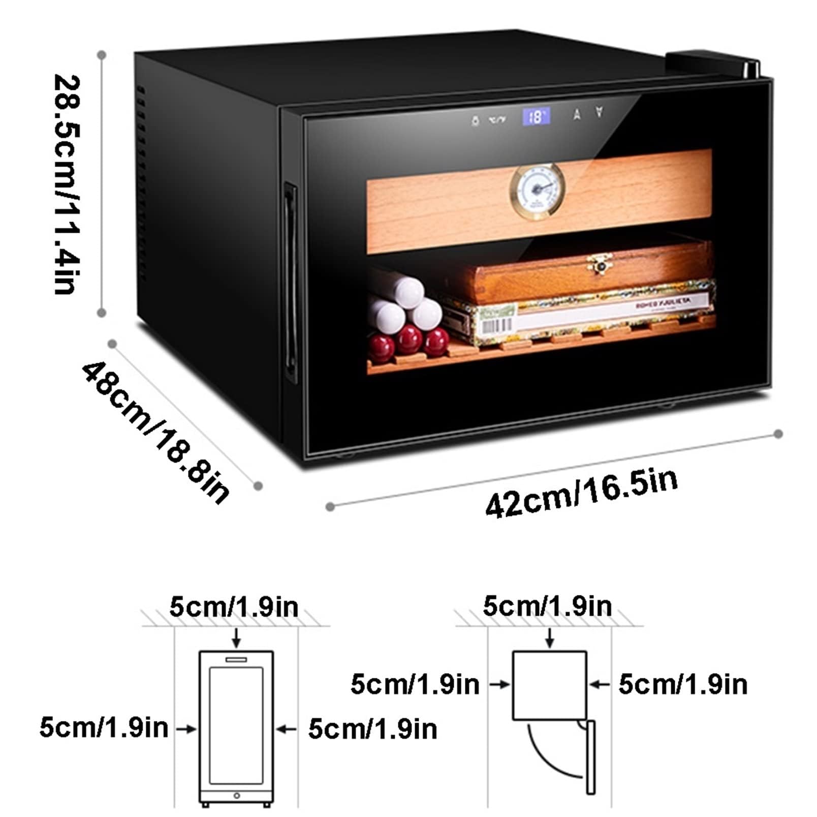 Cedar Zigarren Humidor mit Hygrometer und Luftbefeuchter - Hält 100-150 Zigarren Luftdichte Vintage Aufbewahrungsbox Ideal für Zigarrenliebhaber und Sammler