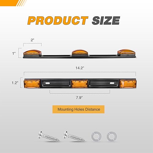Miniatura 9 de GOOACC Barra de luz LED para remolque de 16 pulgadas, 2 unidades, 11 luces LED rojas para estacionamiento, freno de funcionamiento, luz de giro,
