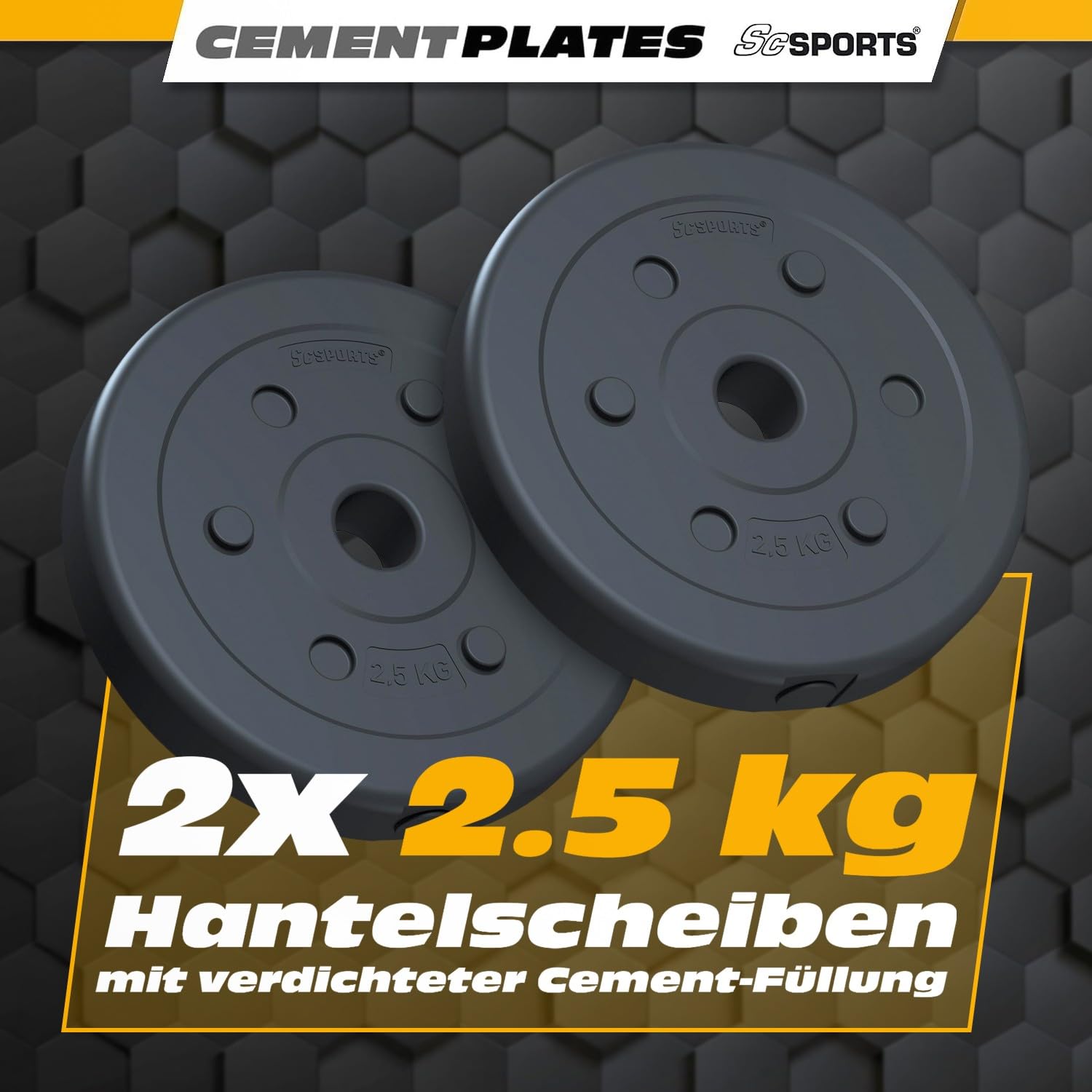ScSPORTS® Jeu de Disques d'Haltères - 4 kg, Plaques 8 x 0,5 kg, 30/31