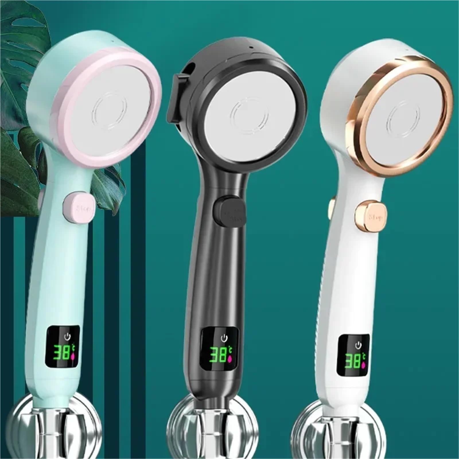 Ducha de Mano con Pantalla Digital, Ahorro de Agua con presión Ajustable