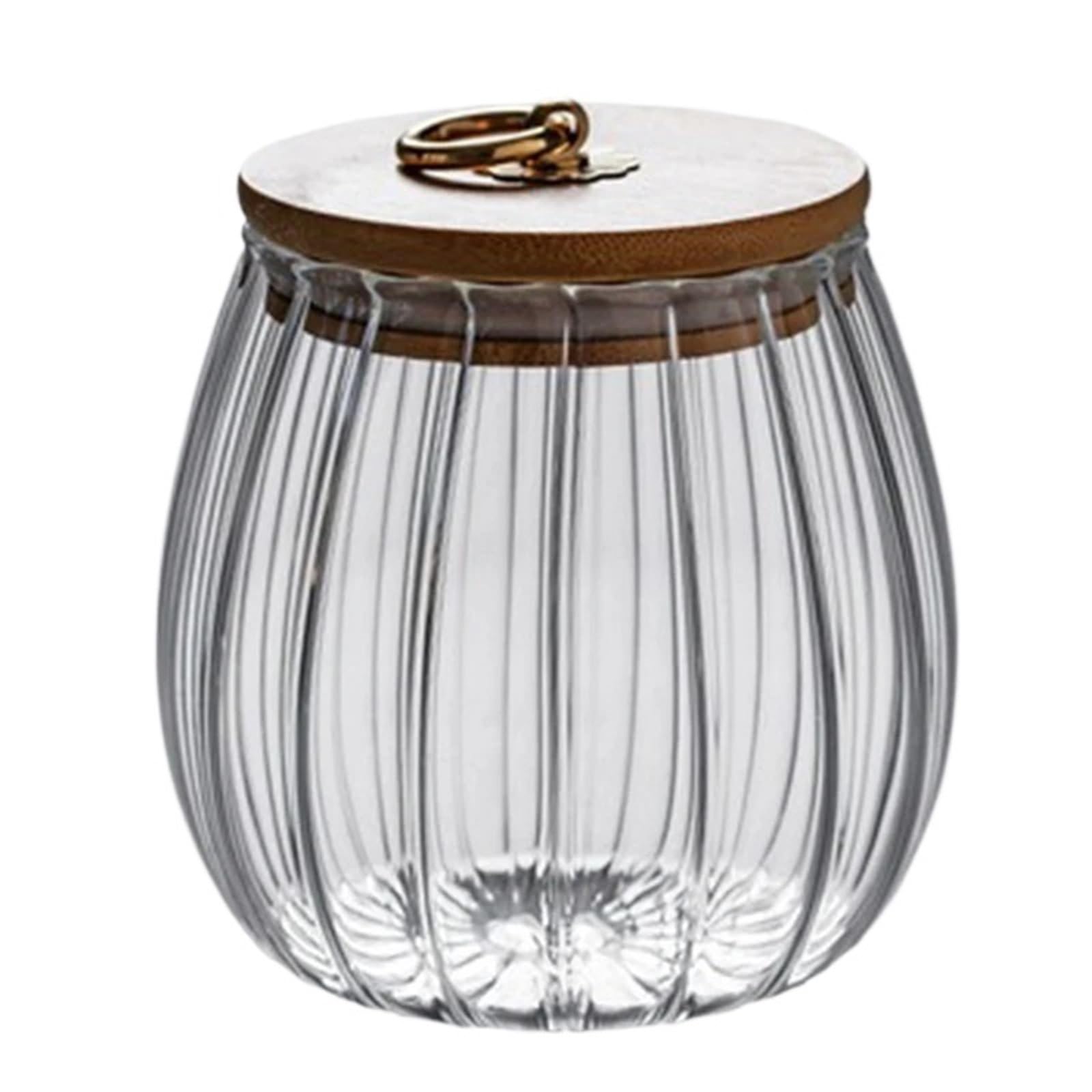 FCfpxwtz Kitchen Storage Jar, Clear Glass Dried Fruit Storage Jars With Lids 2 Pack Round Tapered(Round)