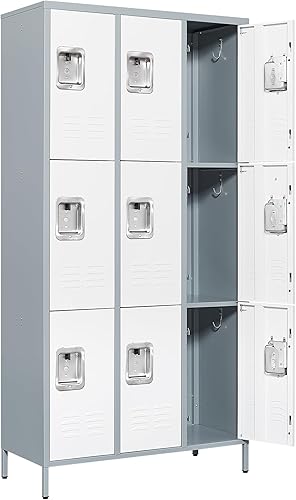 Vista 137 de Armario de metal con 4 puertas, casilleros de 71 pulgadas para empleados, armario de almacenamiento de acero, armario con cerradura para escuela