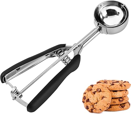 Miniatura 10 de JUNADAEL J Cuchara pequeña para galletas, 1 cucharada, cuchara para masa de galletas, 1 cucharada de galletas para hornear, cuchara de melón, agarre