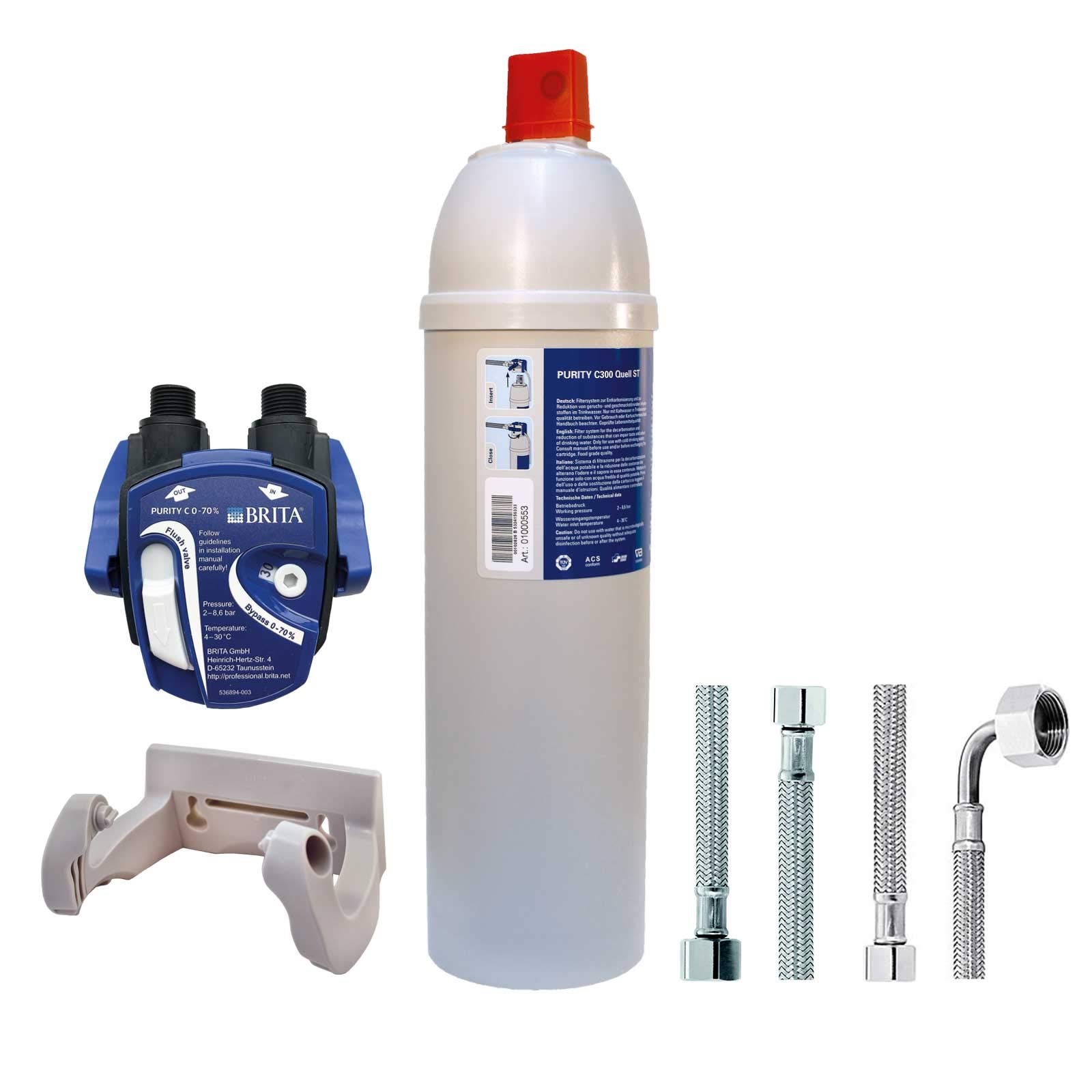 BRITA Purity C 300 Quell ST Starterset Nr.9 mit Schläuchen Filtres pour robinet, multicolore, unique
