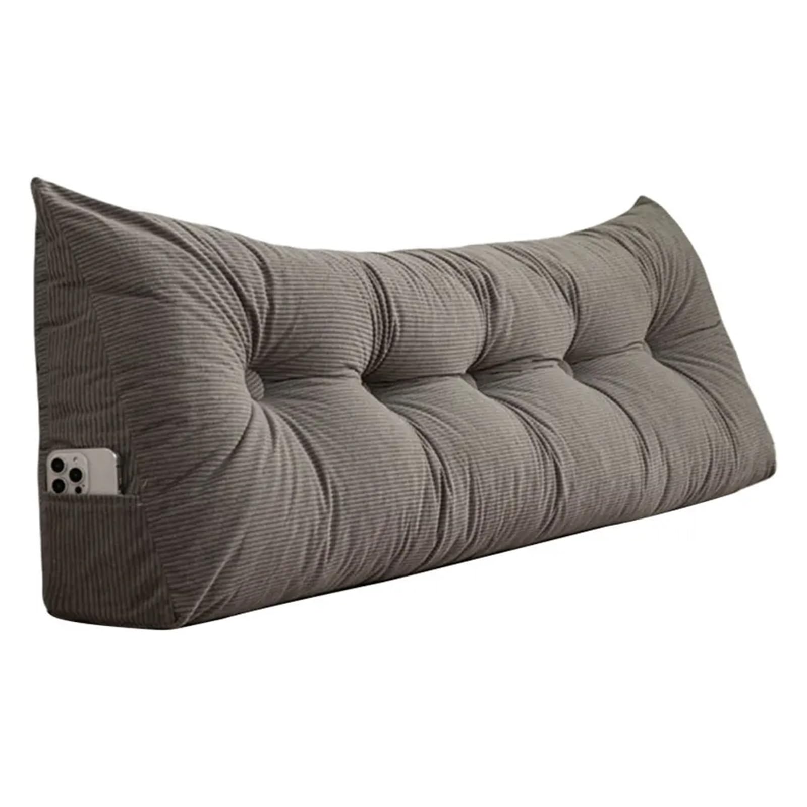 JANXELNOVA Triangular Wedge Headboard Pillow Headboard Long Backrest Positioning Support Reading Bolster Pillow for Bed Sofa(Grey)