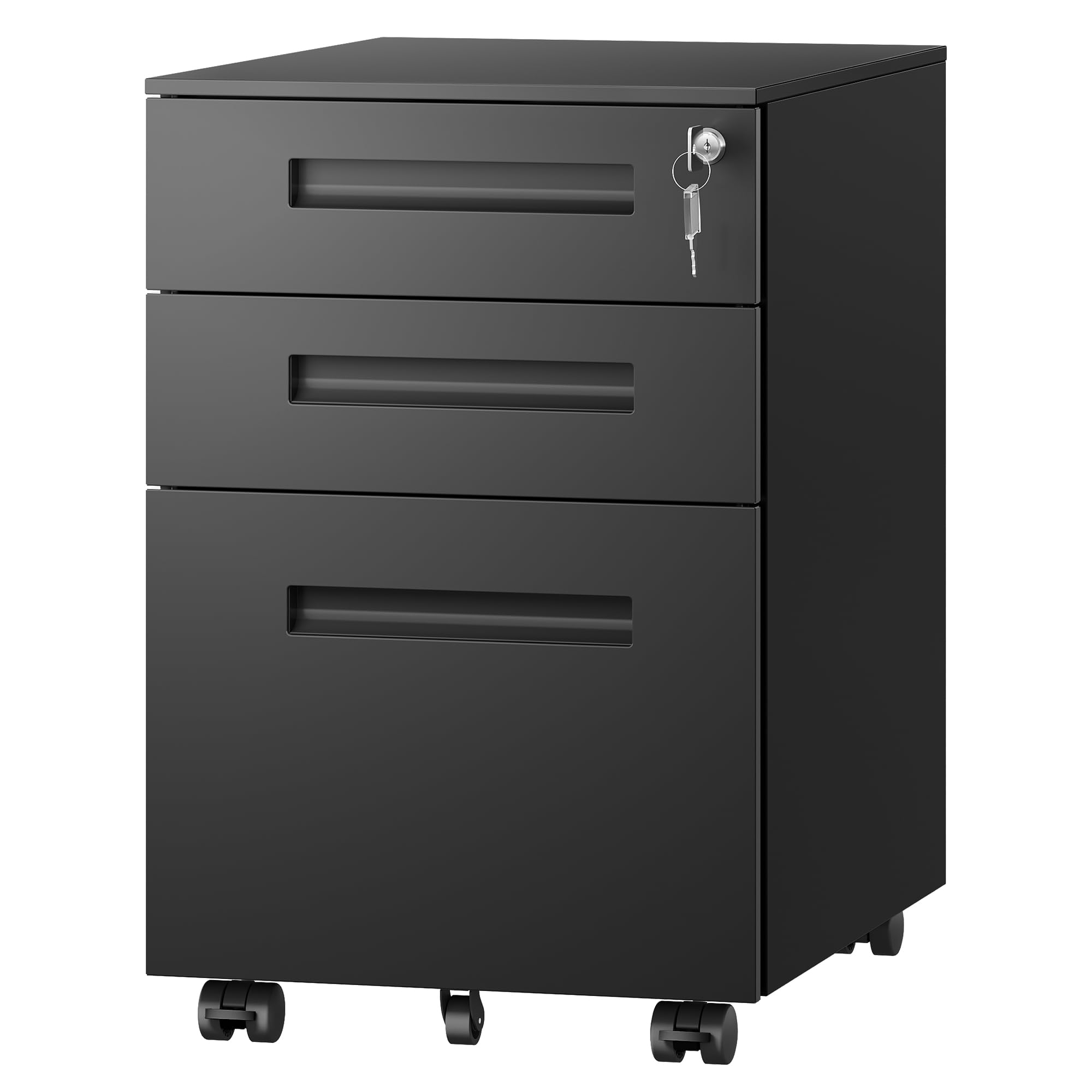 DEVAISE 3 Drawer Mobile File Cabinet, Fully Assembled Except Casters
