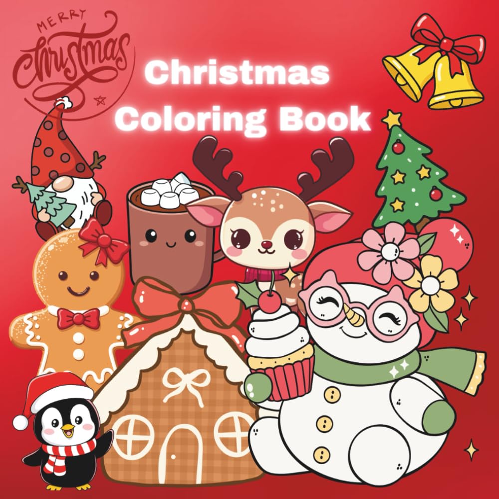 Jolly & Cute Christmas Coloring Book for Kids: Adorable Christmas-themed coloring pages designed for preschool children ages 3-5