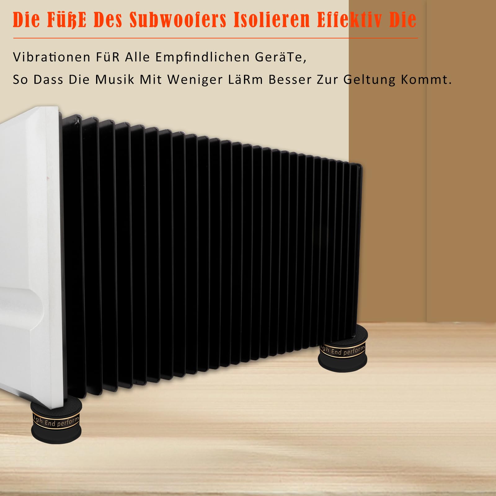 Lautsprecher Isolationsfüße 39mm*24mm High-End HiFi Lautsprecher Spikes Pads Isolationsfüße Subwoofer Spikes Audio Verstärkerfüße für Audio,Lautsprecher,Subwoofer,Heimkino(4 Stück,Schwarz)