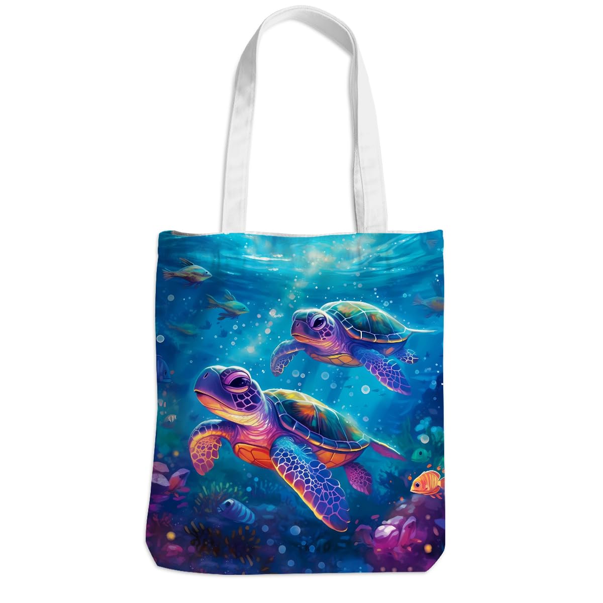 Henhesaha Turtle Stuff Sea Turtle Gifts Canvas Tote Bag for Women Girl Christmas Birthday Cute Beach Reusable Grocery Bags