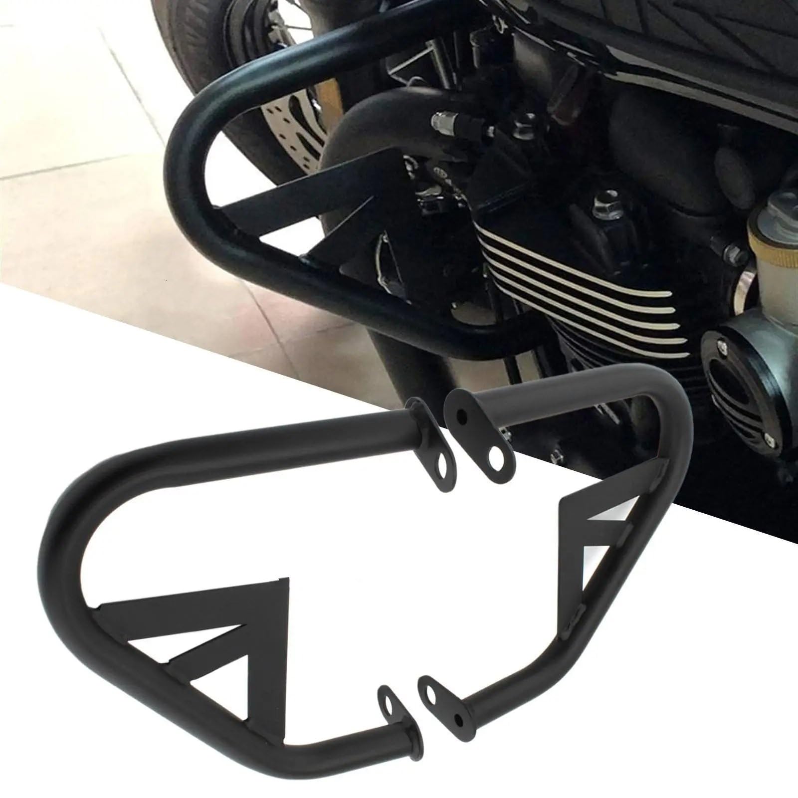 Paramotore Tubolare Per Bonneville Per T100 Per T120 Per Thruxton 2017 2018 2019 2020 2021 Barra Protettiva Per Motore Moto Nera Motorcycle motore Paraurti