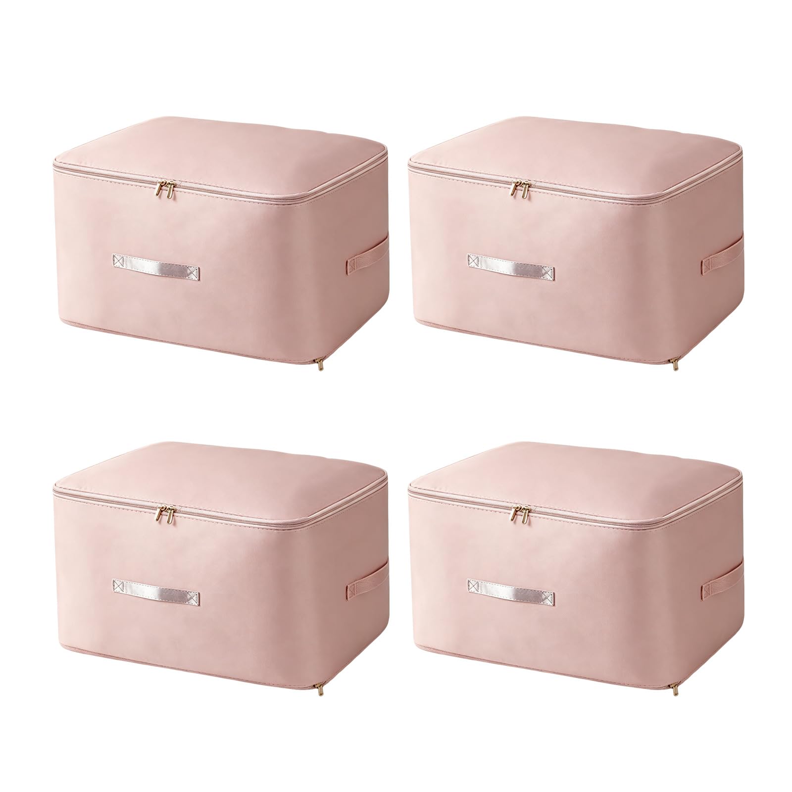 4 contenitori per biancheria da letto a doppio strato, capacità 125 l, contenitore organizer per coperte, trapunte, vestiti, piumini, finestra trasparente