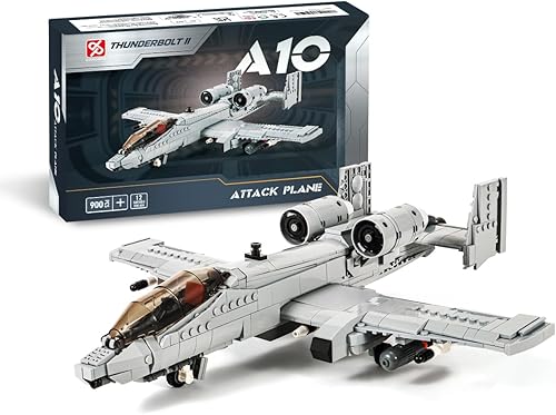 DAHONPA A10 Warthog Attack Plane Military Series Juego de ladrillos de construcción (900 piezas) de combate de la Fuerza Aérea, juguete de bloques