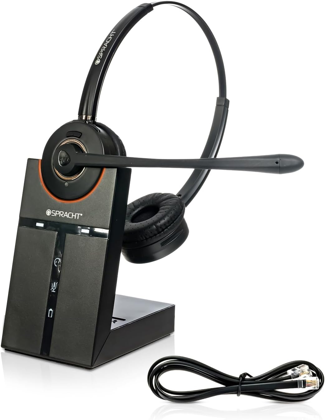 Spracht Wireless Headset - DECT Headset with Mic for Work, 350FT Range, 21 Hour Talk Time, Lightweight, Noise Cancellation, Ideal for Work from Home & Office Workers, Telephone Only (Dual Ear)
