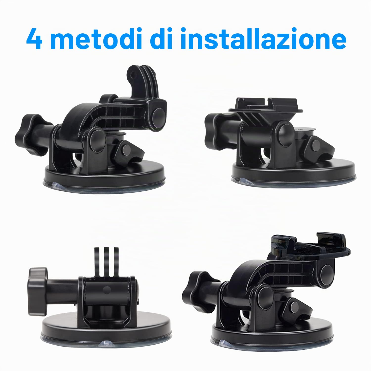 Suptig Supporto a ventosa per Gopro Hero 13 Hero 12 Hero 11 Hero 10 Hero 9 Hero 8 Hero 7 Hero 6 Hero 5 Hero 4 Hero 3+ Hero 3/2 Hero+Session/Akaso/Dji osmo Applicare su parabrezza e finestra dell'auto