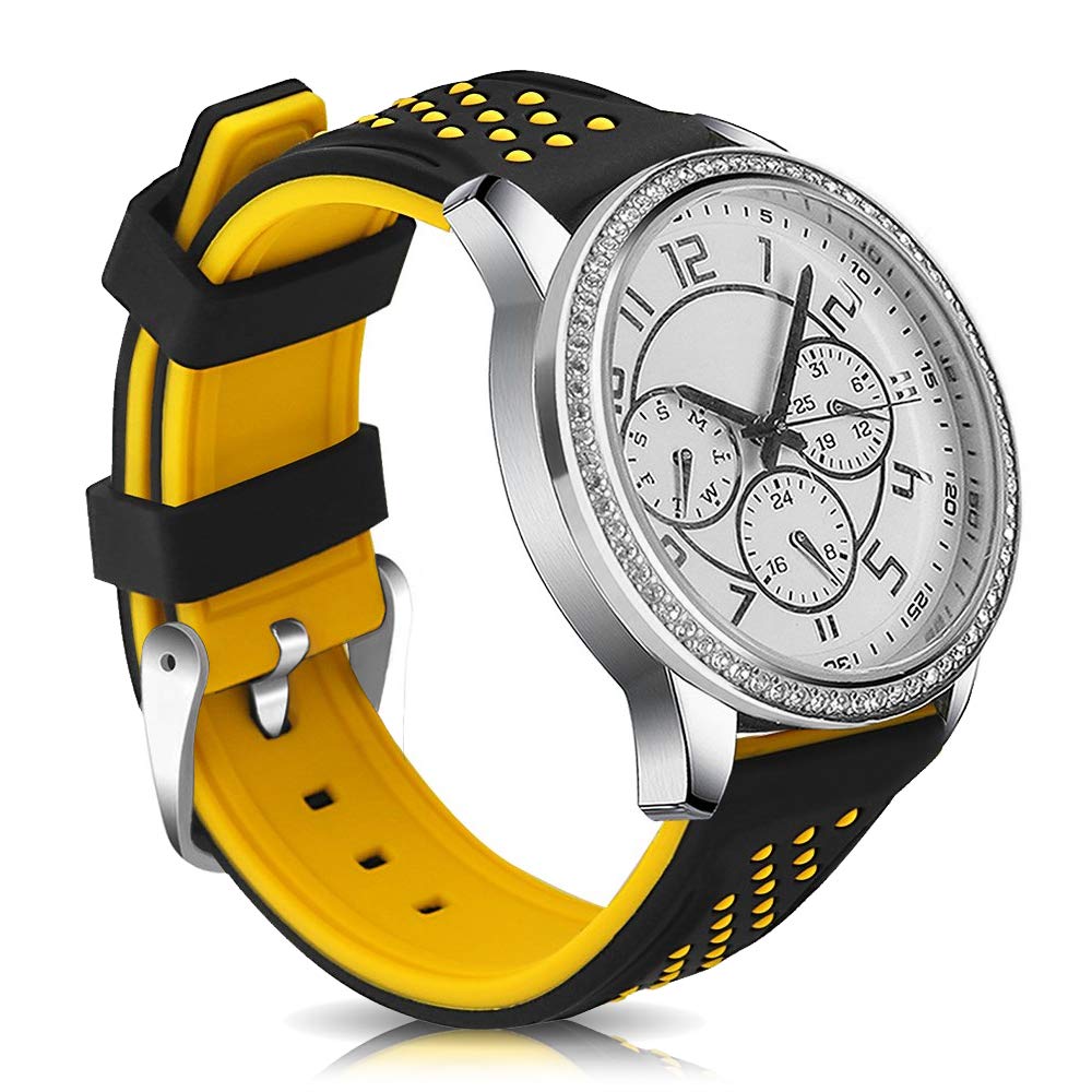 Narako Quick Release Silicone Watch Bands Divers Model Replacement Rubber Watch Strap 20mm 22mm 24mm 26mm Waterproof dot Bicolor Silver Buckle for Men and Women Sport