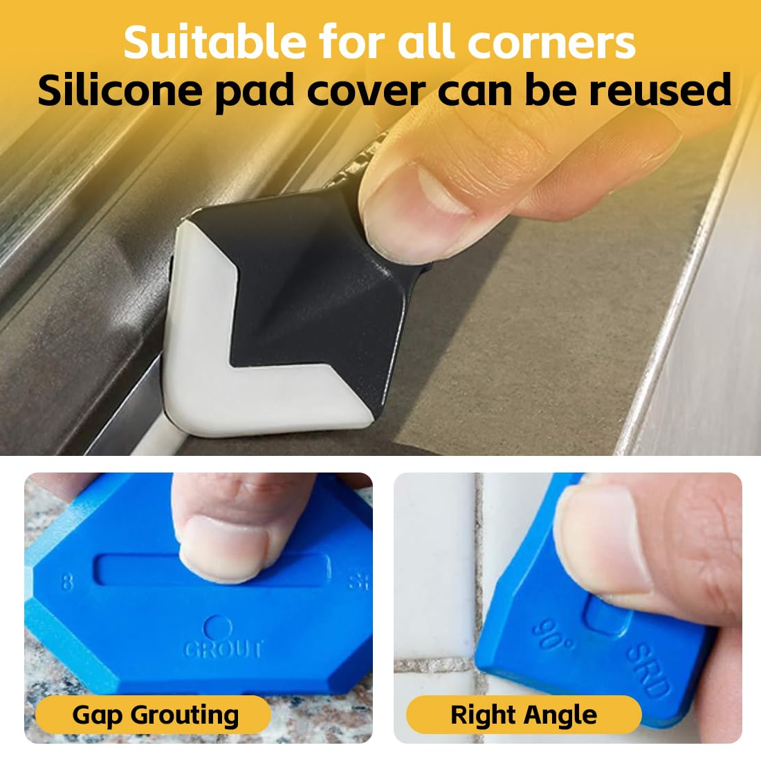 Professionale Strumento per Calafataggio 5 in 1, Spatola per Silicone Kit, Pulizia Scrapers Lama multifunzionale, Raschietto Rimozione Sigillanti, con lama intercambiabile, Usato Pala Via Macchie