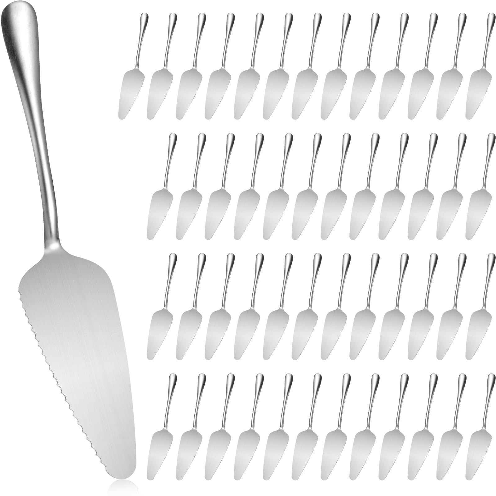 Baderke 50 espátulas de acero inoxidable para servir pizzas, utensilios profesionales para cortar pizza, postre, queso, 9 pulgadas, color plateado