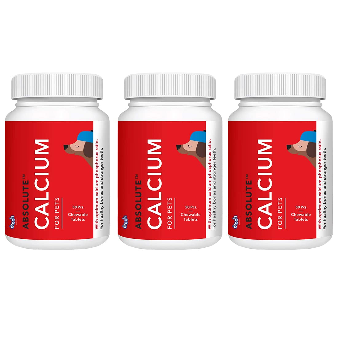 Drools Absolute Calcium Tablet Dog Supplement 50 Pieces (Pack of 3) (B098XKWPZF) Amazon Price History, Amazon Price Tracker