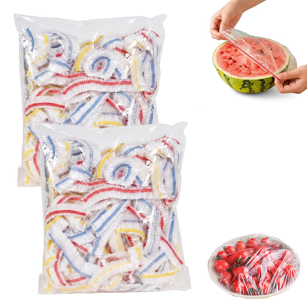 Disposable Stretch Food Covers for Bowls &amp; Plates, Elastic Food Covers, 200