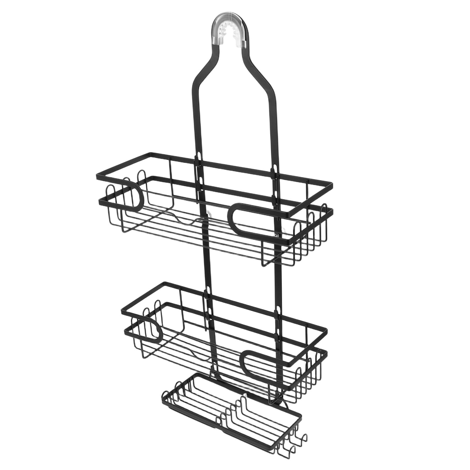 LIFKOME Mensola Doccia Muro Ripiani con Ganci Organizer in Metallo Resistente all Umidità Supporto Stabile per Shampoo e Sapone Mensola da Appendere per Ordinato ed