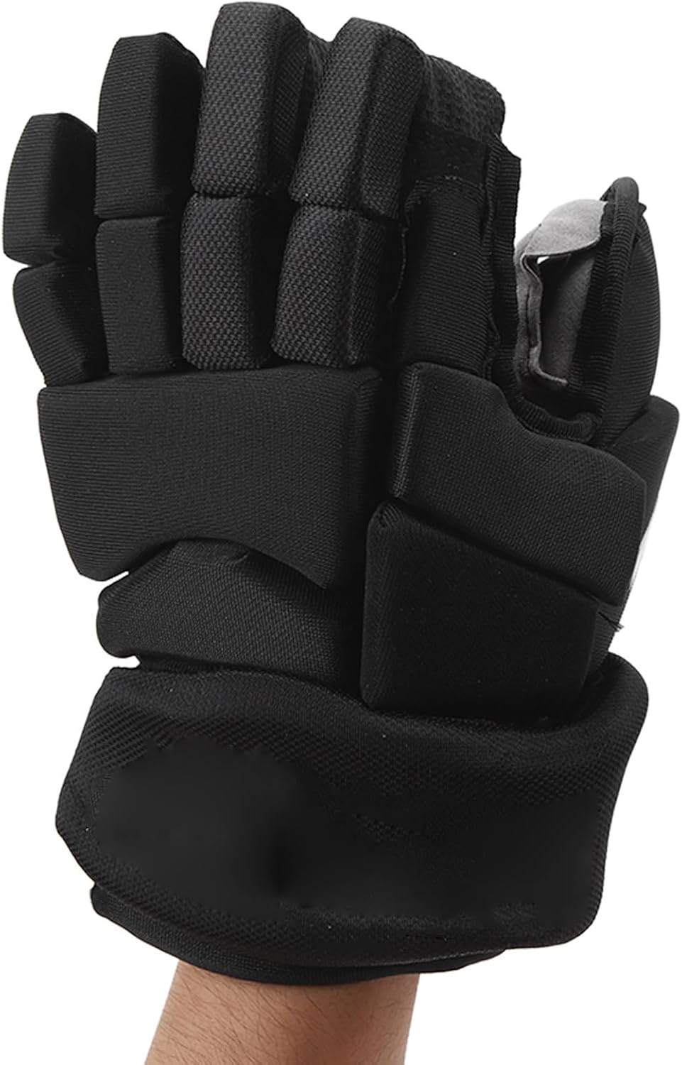 Hockey Gloves, Flexible Breathable Sports Ice Hockey Player Gloves Pair for Junior, Hocky Bendable Finger Protective Gloves Equipment for Ice Hockey Floorball Roller Hockey, Black