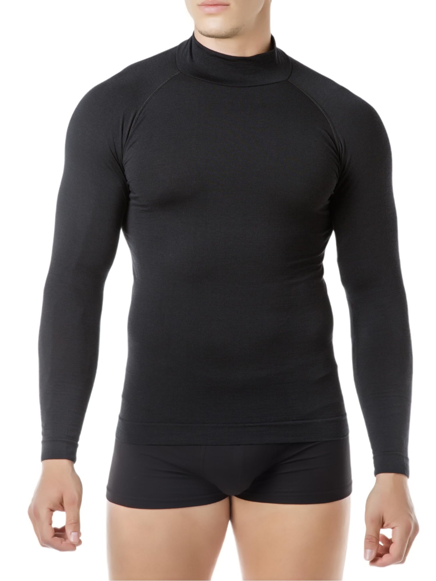 Relaxsan Zero 3030 - Camiseta Cuello Cisne Térmica Hombre Manga Larga Cuello Alto Cálida Suave Lana Merino