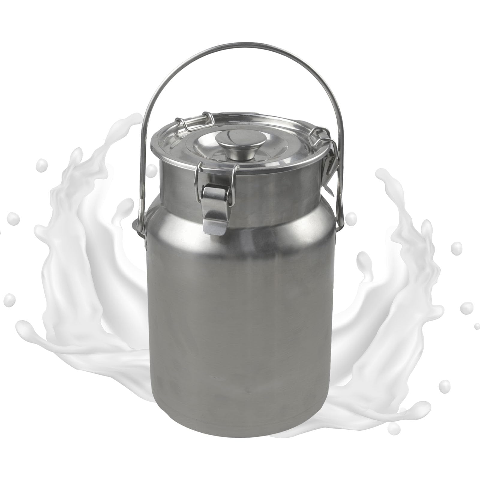 AYCDL Pail Milk Can Bucket,3L/5L/10L 304 Stainless Steel Jug with Handle and Lid Bucket for Oil Storage Transportation,10L,10L