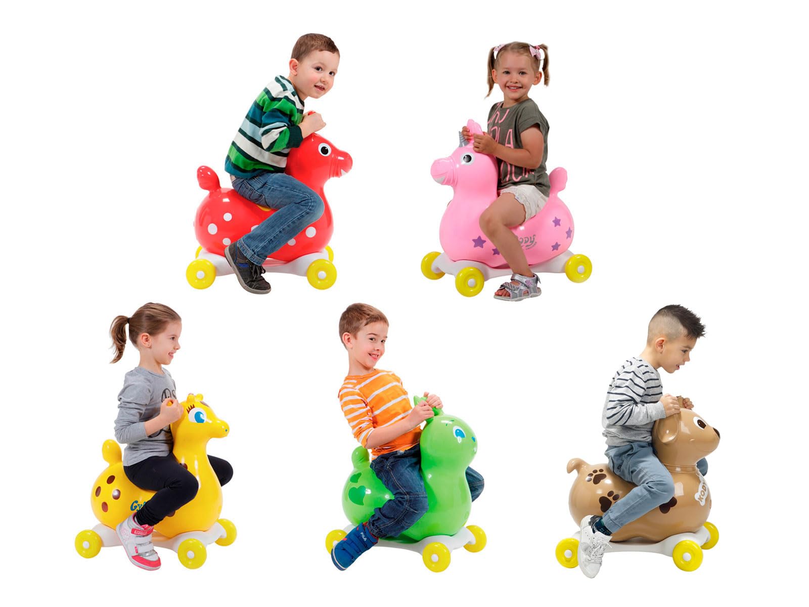 Gymnic Base Speedy avec Roues pour Enfants 50 x 32 cm, transforme Rody, Gyffy, Raffy et Kody en Un Jeu à chevaucher Dynamique et Amusant