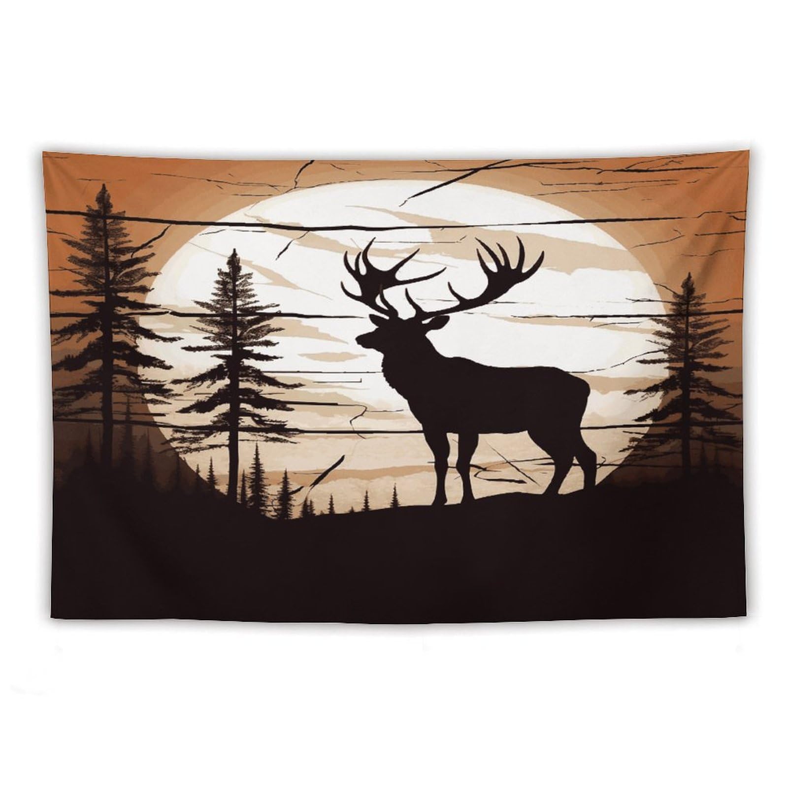 LDGSUPH Wild Elk Silhouette Tapestry Wall Hanging Decor Anti-fading Aesthetic Wall Tapestries Fashion Wall Blanket Decor Modern Wall Art Tapestry for Bedroom Home Decor 40"x60"