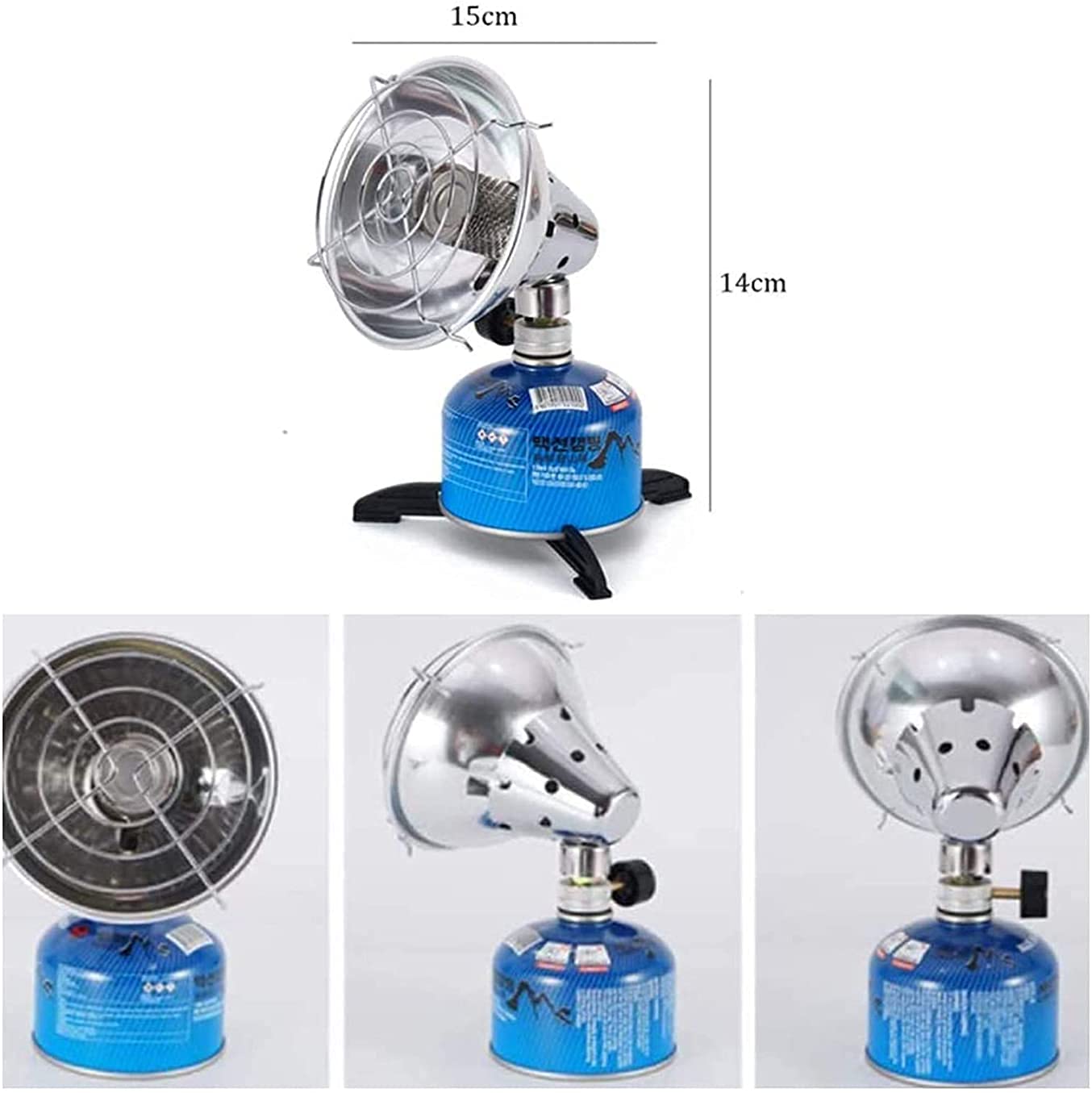Riscaldatore da Terrazza Stufa a infrarossi Riscaldatore per patio esterno con custodia Riscaldatore a gas portatile per tenda da campeggio all'aperto Riscaldatore leggero per pesca (non contiene bomb