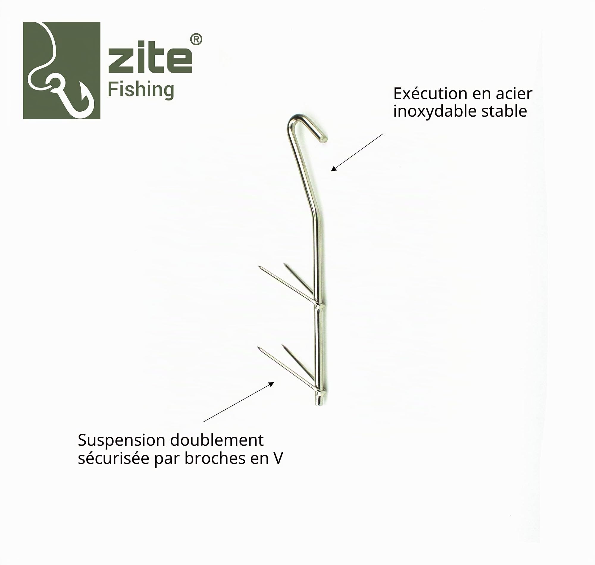 Zite Fishing Lot de 6, 12, 18 hameçons pour fumer la viande, le fromage et plus encore - En forme de V - En acier inoxydable - Accessoire de fumage - Crochet de poisson pour fumage