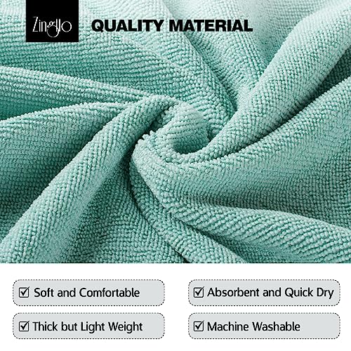 Zingtto Surf-Poncho, Extra Großer, Dicker Handtuch-Poncho für Männer und Frauen mit Kapuzentasche zum Schwimmen am Strand, 47''x37'', Schwarzgrün