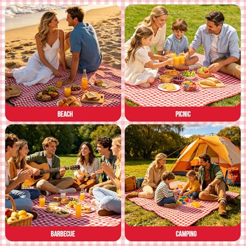 Manta de picnic impermeable extragrande, alfombrilla duradera y cómoda con asa 6
