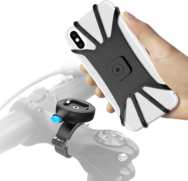 SOKUSIN Bike Phone Holder - Aluminum Alloy One Second Release Bicycle Mount,Universal Motorcycle Handlebar Mount Compatible with iPhone SE2/SE3/XR/XS Max/8/7/ Plus,Galaxy S20/S9,4.7"-6.5" Phones