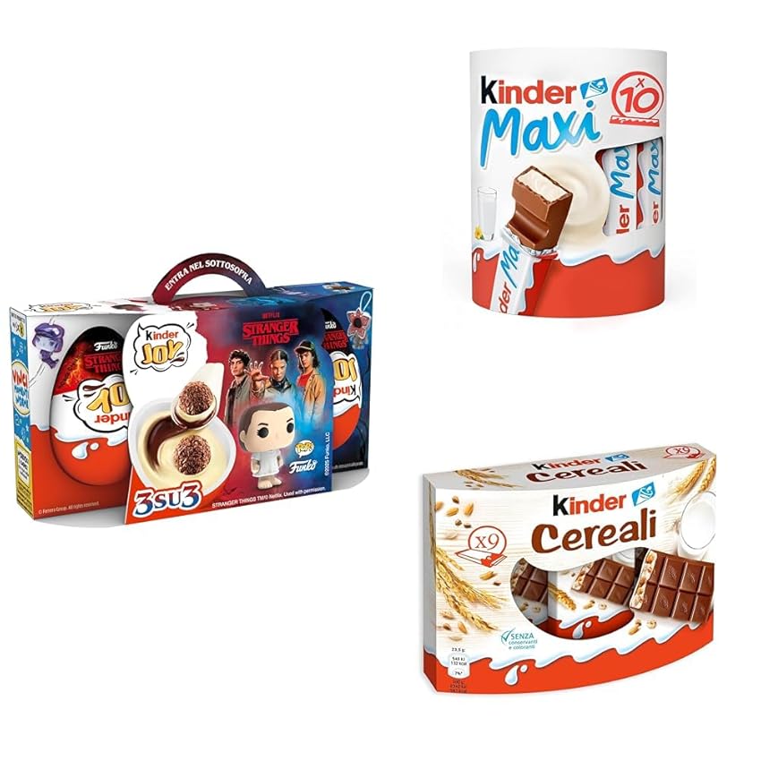 Kinder, 22 Snack Dolci Assortiti con 10 Maxi, 9 Cereali, 3 Joy, Idea Merenda