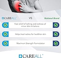 Vista 2 de CareAll Hidrocortisona 1%, tubo de 1 oz (paquete de 24), crema antipicazón de máxima resistencia, alivio de picazón y enrojecimiento de picaduras
