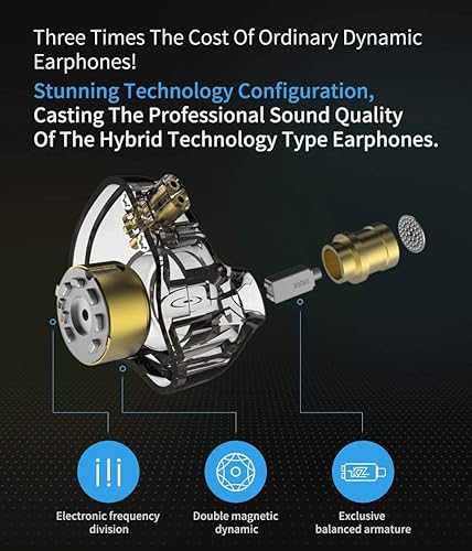 Miniatura 2 de keephifi KZ ZSN Pro - Auriculares intrauditivos con cable en el oído, híbridos dinámicos, controladores de oído duales, desmontables, sin enredos,