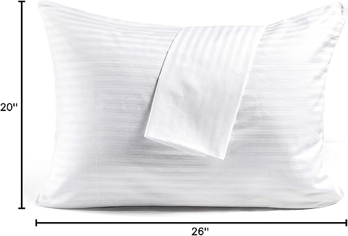 Miniatura 9 de Juego de 4 fundas de almohada con cremallera oculta, tamaño Queen, fundas suaves y silenciosas de satén 100% algodón de fibra larga, cómodas y