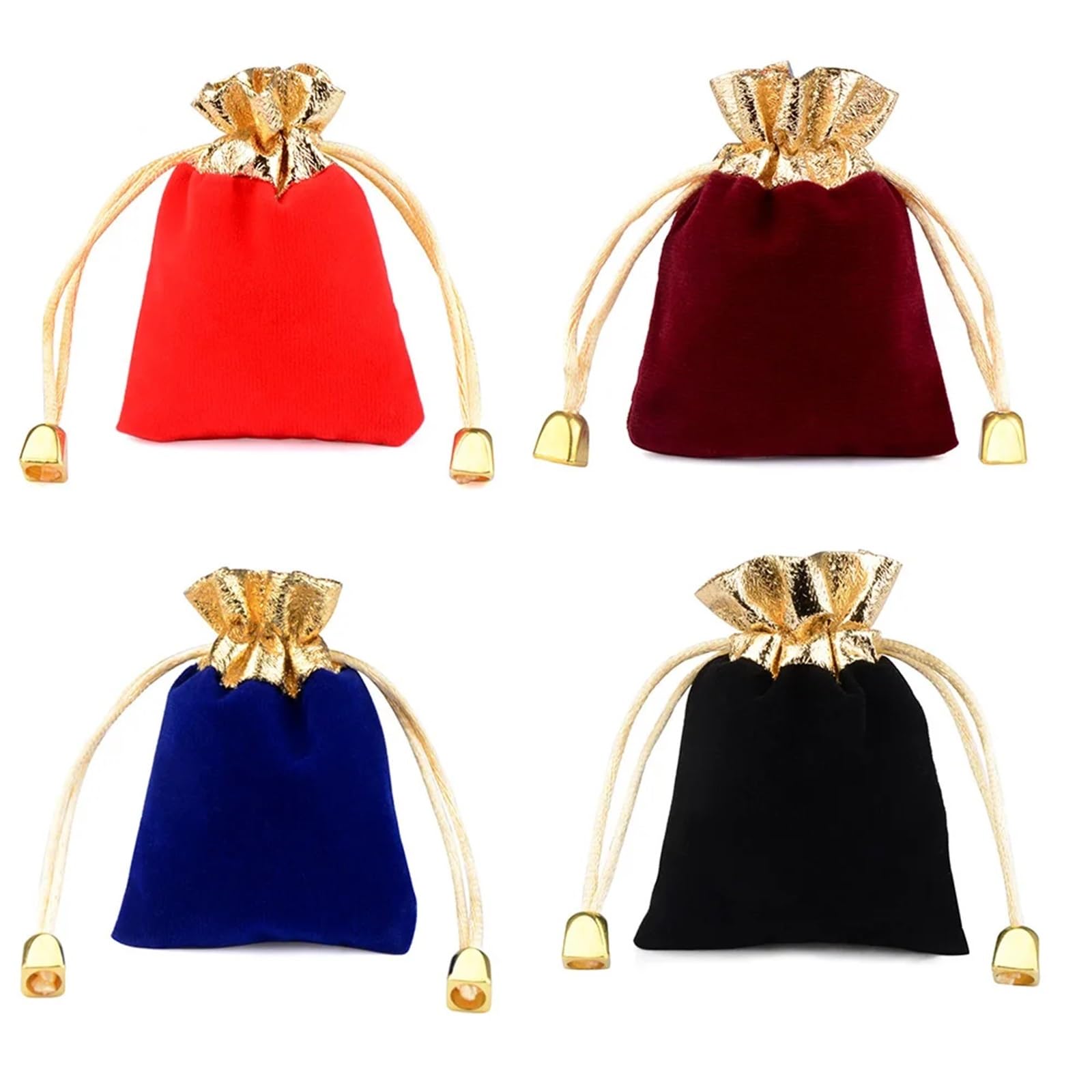 Geschenkbeutel 25 Stück Samtbeutel mit Kordelzug in goldener Farbe, 7 x 9, 9 x 12, 12 x 16 cm, for Weihnachten, Hochzeit, Schmuck, Verpackung(Mixed,12X16CM_25PCS)