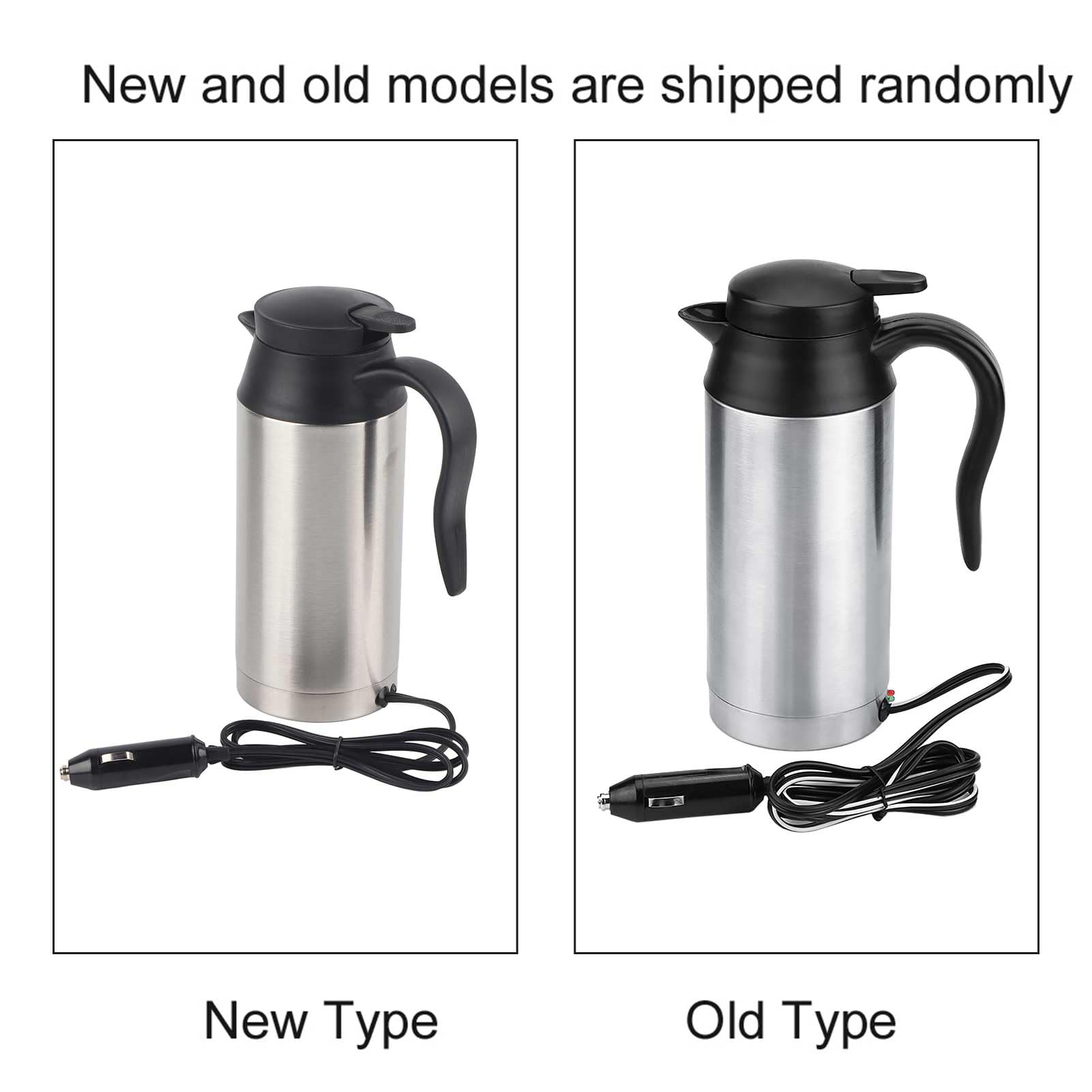 Termo eléctrico con calefacción para Coche de 12 V y 750 ml, Taza de Viaje portátil de Acero Inoxidable para café y té, para Viajes, Bebidas Calientes para Llevar