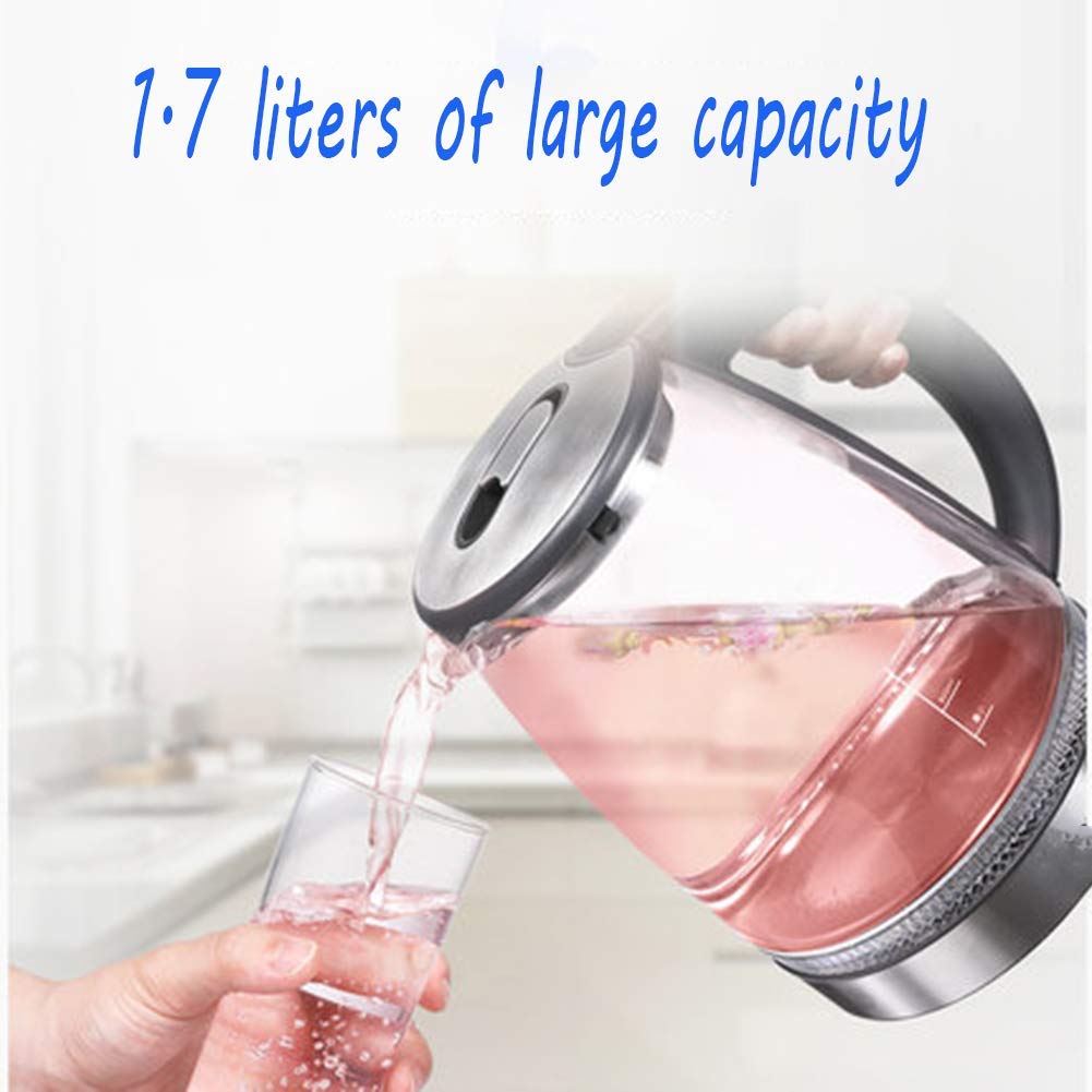 Czajniki, Czajnik szklany z regulacją temperatury Czajnik do herbaty z funkcją utrzymywania ciepła, Czajnik szybko gotujący 1500 W, Czajnik bezprzewodowy z podświetleniem LED 1,7 l, Automatyczne
