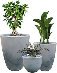 Kit 3 Vasos para Plantas Decorativo Luxo Efeito Marmorizado cor Cinza