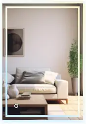 Espelho Retangular Led Touch 3 Cores, Luxo 90x70cm, MR-BH006, Alira Home