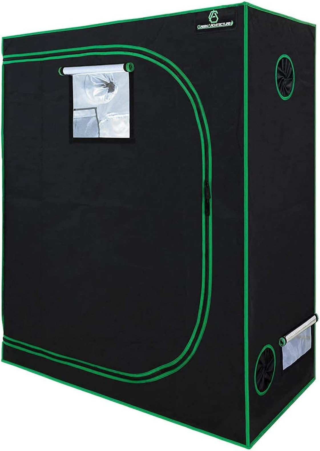 GreenArchitecture GA Grow Tent 120x60x150 CM 48"x24"x60" Reflective Mylar Hydroponic Grow Tent with Observation Window and Waterproof Floor Tray for Indoor Plant Growing (120x60x150cm)