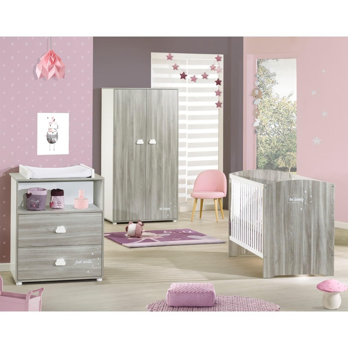 BABY PRICE Armoire 2 Portes 168x85x57cm en Bois