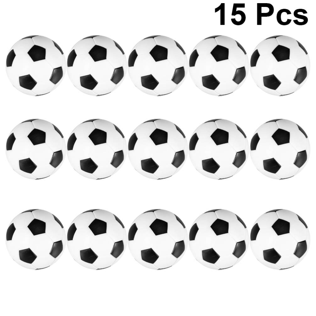 TOYANDONA 15pcs Plastic Tabletop Soccer Balls Replacement Foosballs for Table Soccer Game