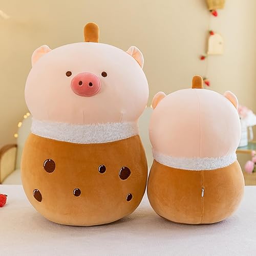 Miniatura 4 de Boba Pig - Peluche Kawaii de 9 pulgadas con forma de cerdo de té con burbujas, lindo y esponjoso, almohada suave de dibujos animados, juguete de té