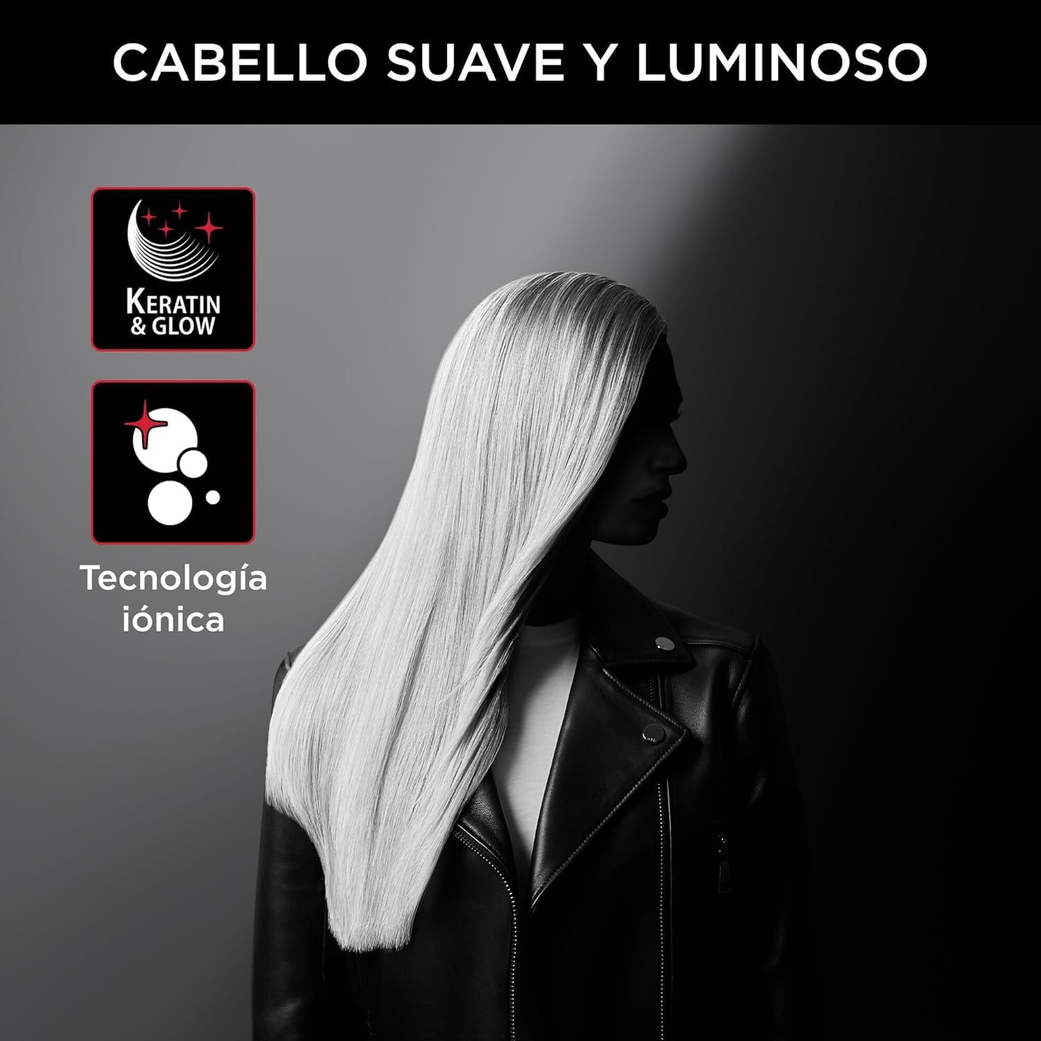 Rowenta x Karl Lagerfeld Optiliss Ionic, Plancha de pelo con revestimiento cerámico para un pelo suave, 10 temperaturas hasta 230º, alisado eficiente, rizos y ondas, negro, SF323L
